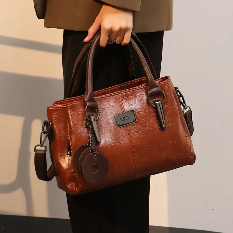 Modieuze Echt Leren Retro Boston Bag