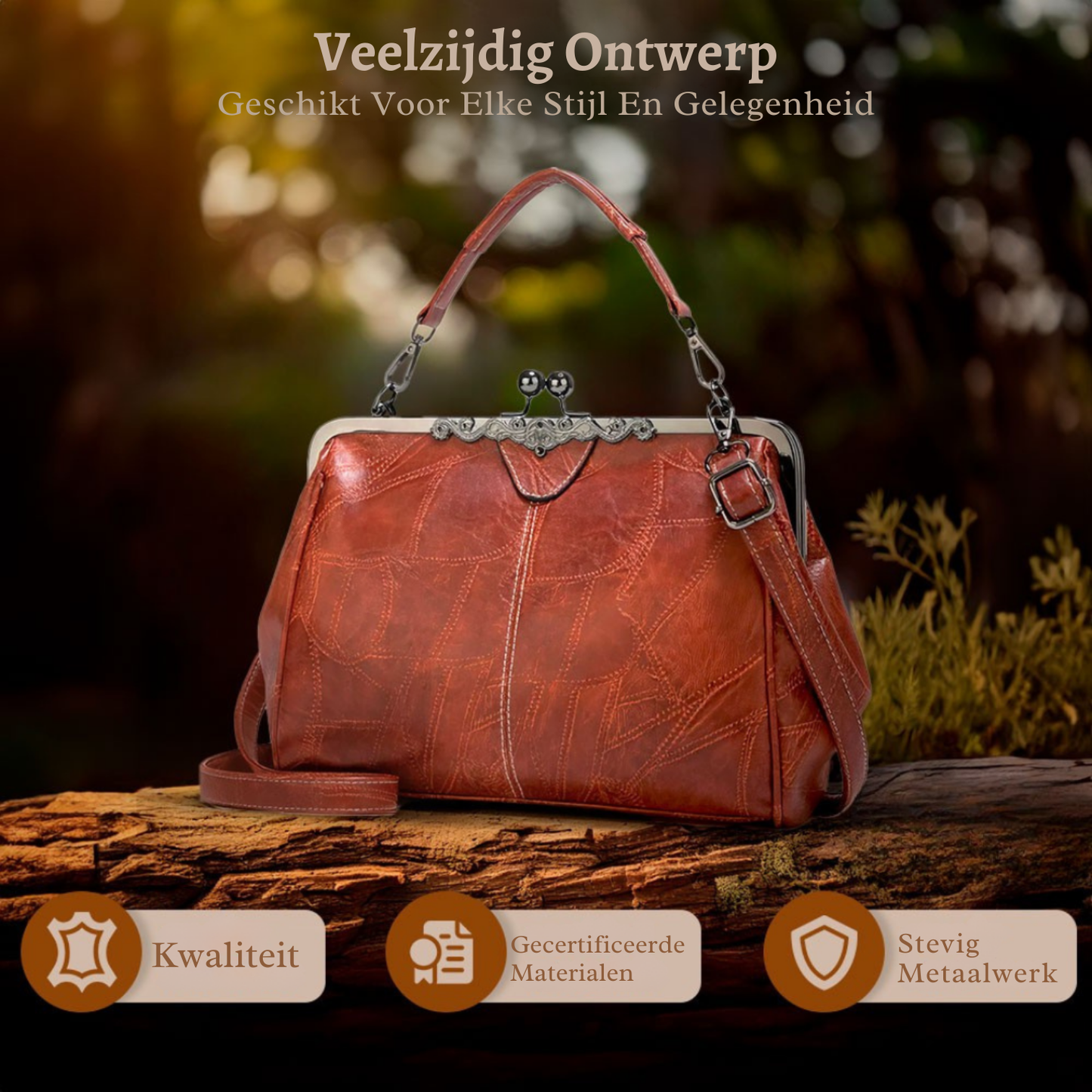 Johanna | Altijd verzorgd — Tijdloze Leren Handtas