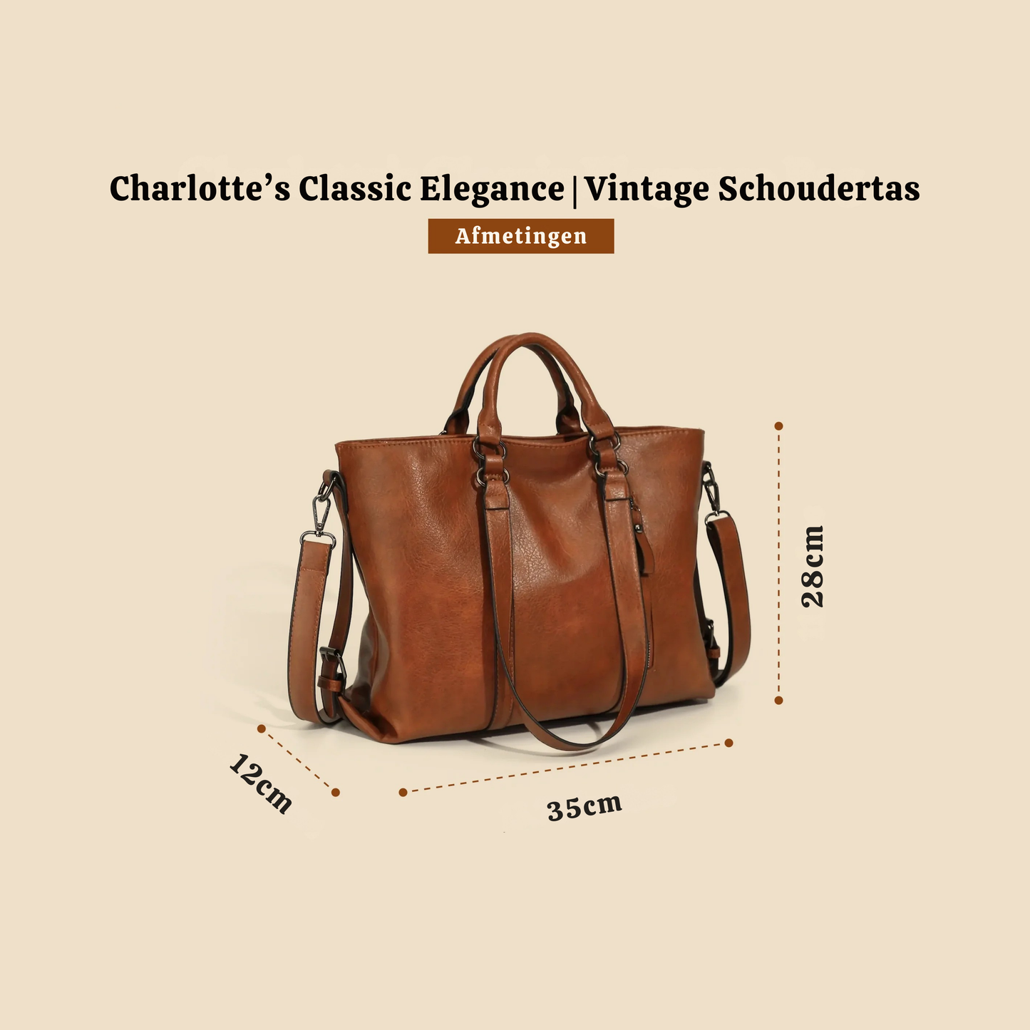 Charlotte | Fijn te dragen — Comfortabele Leren Schoudertas