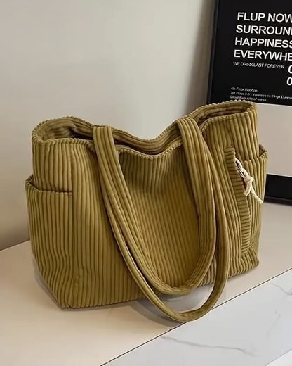 Sienna | Ruim en opvallend — Leren Tote met Koorddetail