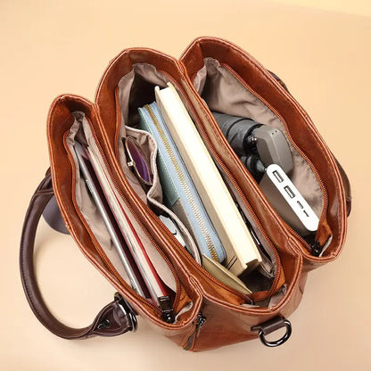 Modieuze Echt Leren Retro Boston Bag