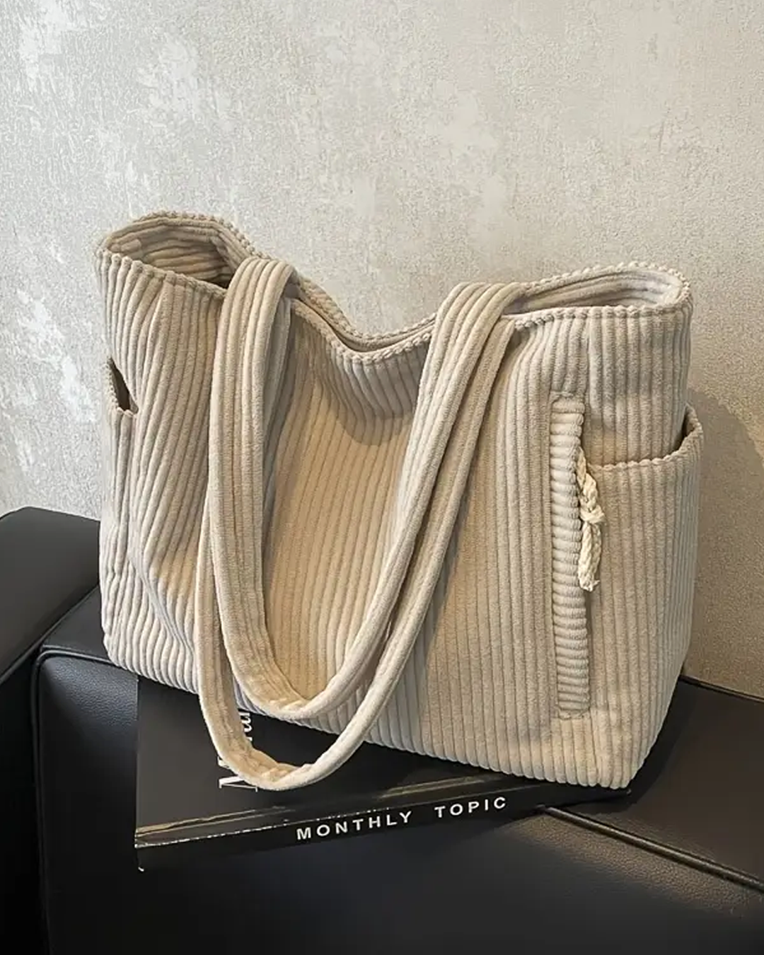 Sienna | Ruim en opvallend — Leren Tote met Koorddetail