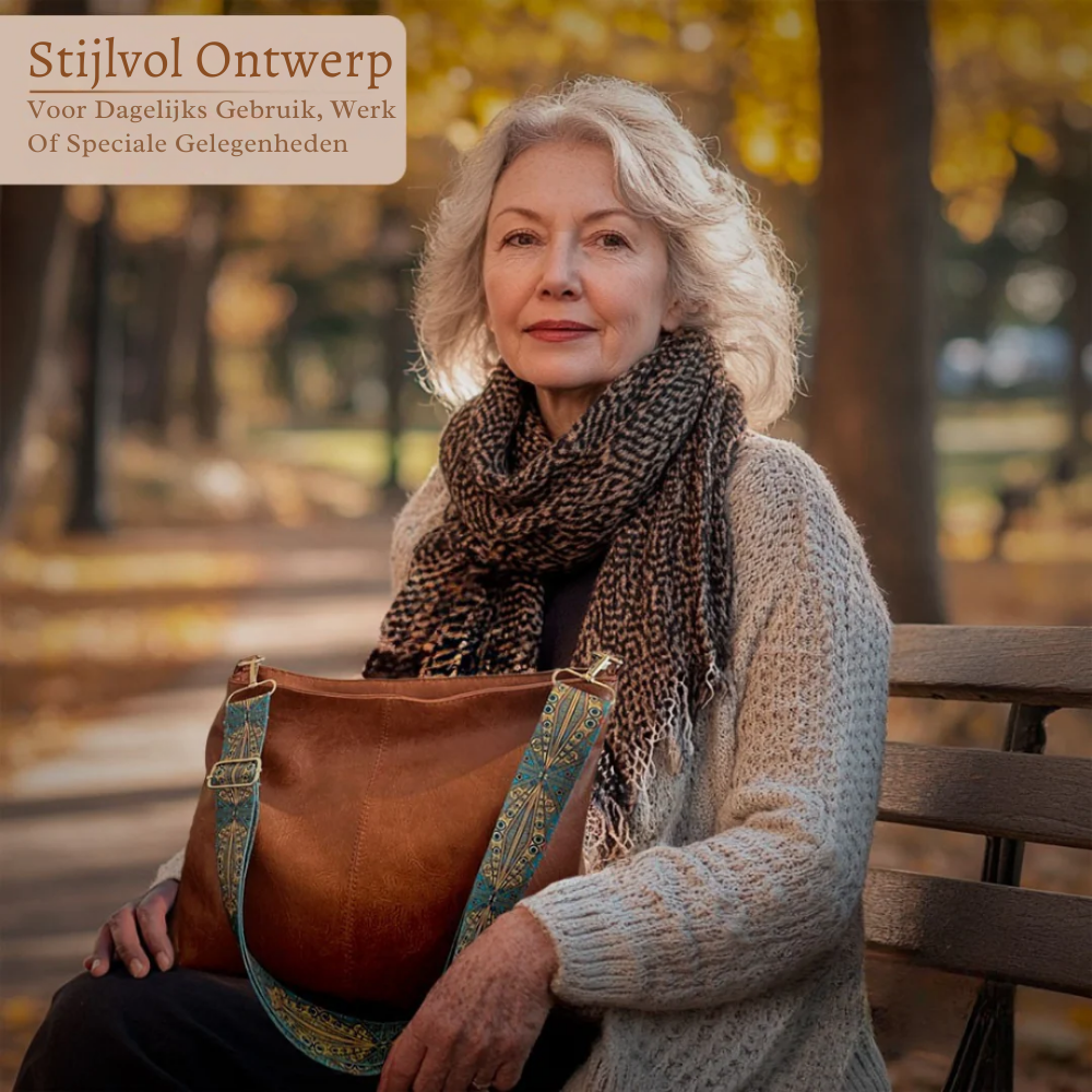 Chelsey | Ruim en overzichtelijk — Leren Werktas met vakken