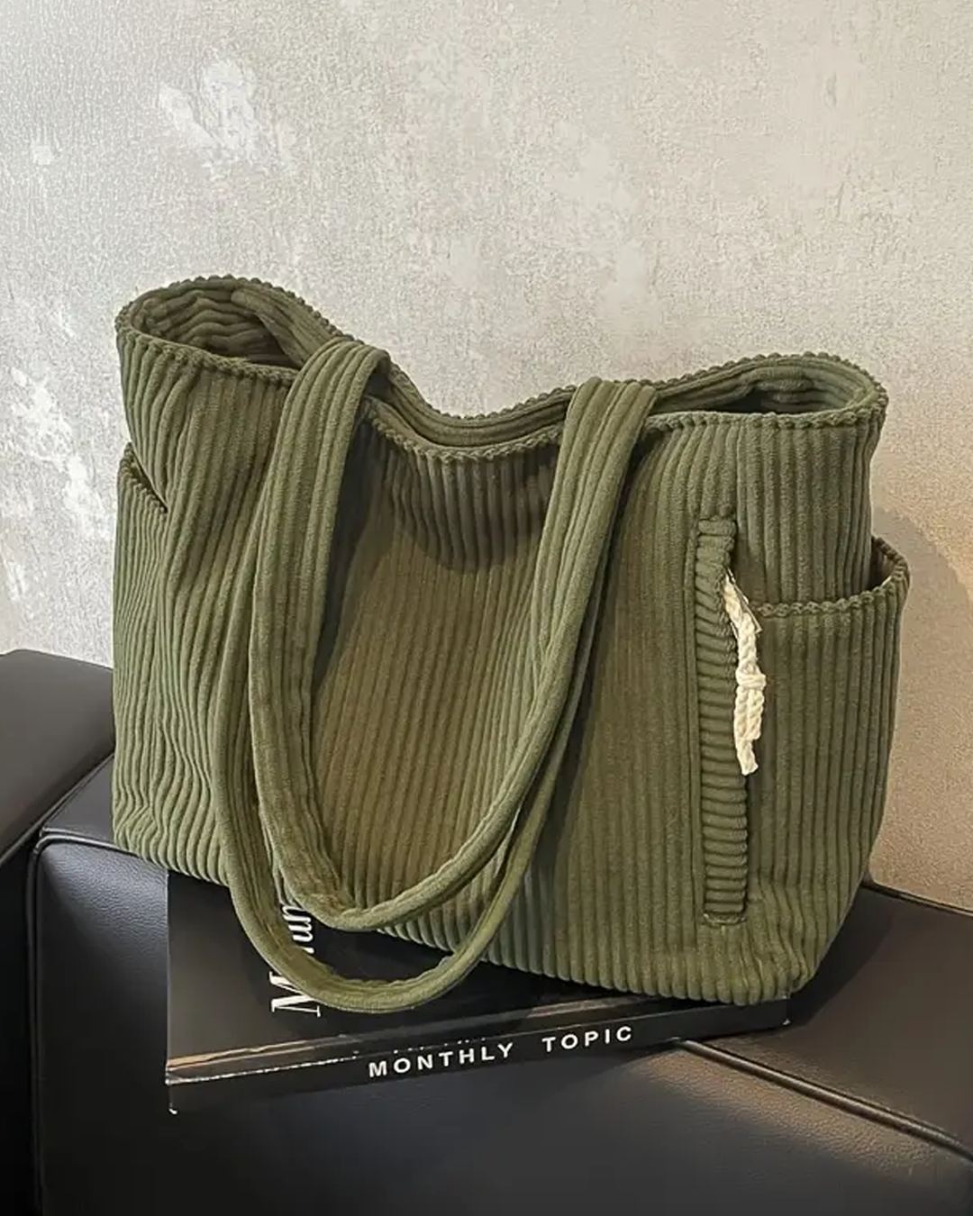 Sienna | Ruim en opvallend — Leren Tote met Koorddetail