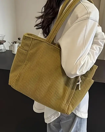 Sienna | Ruim en opvallend — Leren Tote met Koorddetail