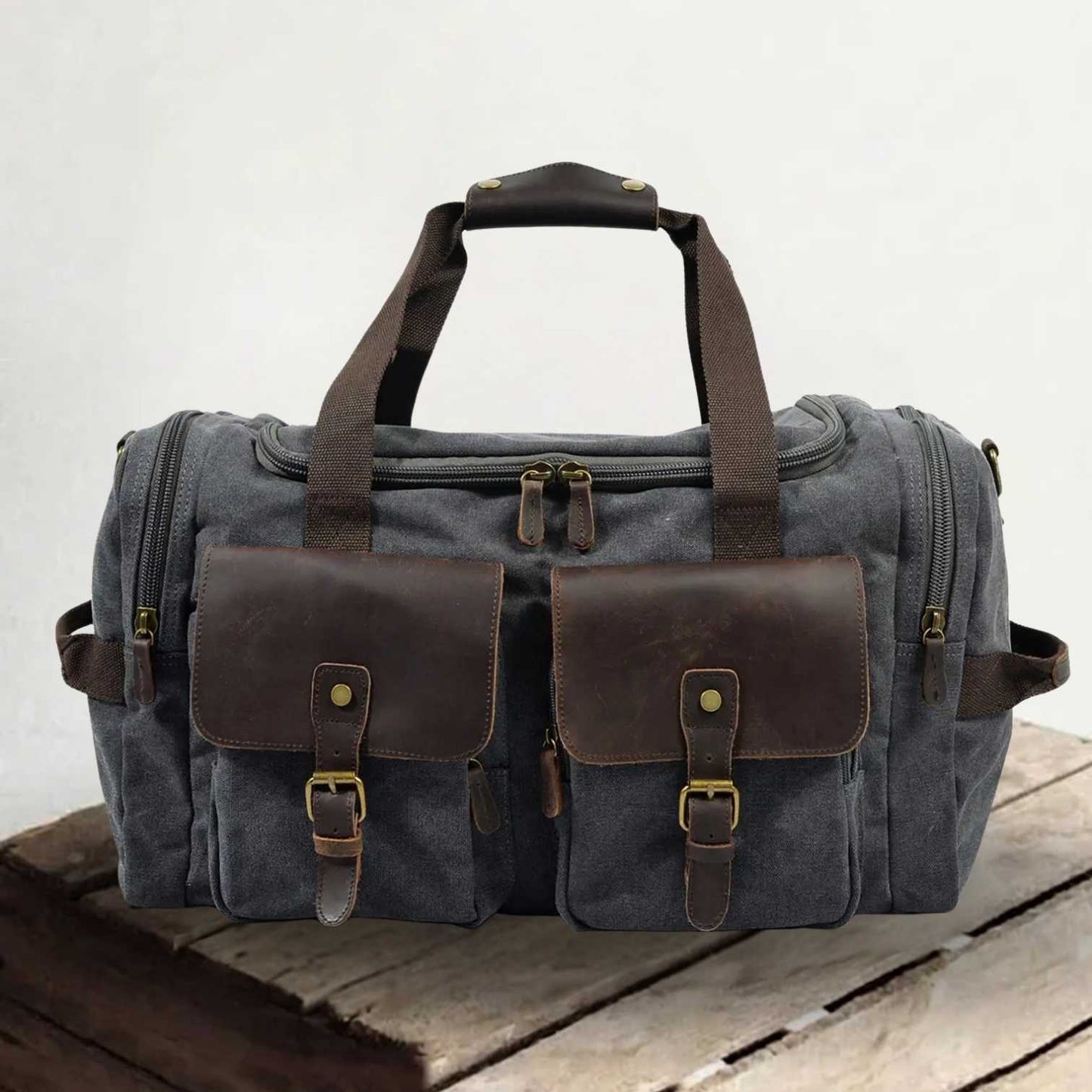 David | Canvas duffle bag voor reizen van Echt Leer