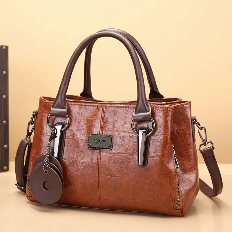 Modieuze Echt Leren Retro Boston Bag